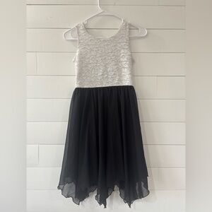 Speechless Girls Lace Bodice Black Chiffon Dress Size 10‎